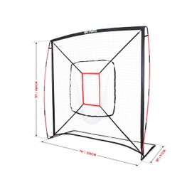 NET PLAYZ 7' x 7' Baseball & Softball Practice Hitting & Pitching Net Similar to Bow Frame, Great for All Skill Levels, Pop up/Easy Fold up/Fiberglass Frame, Light Weight, Portable, Black (NOC05140)