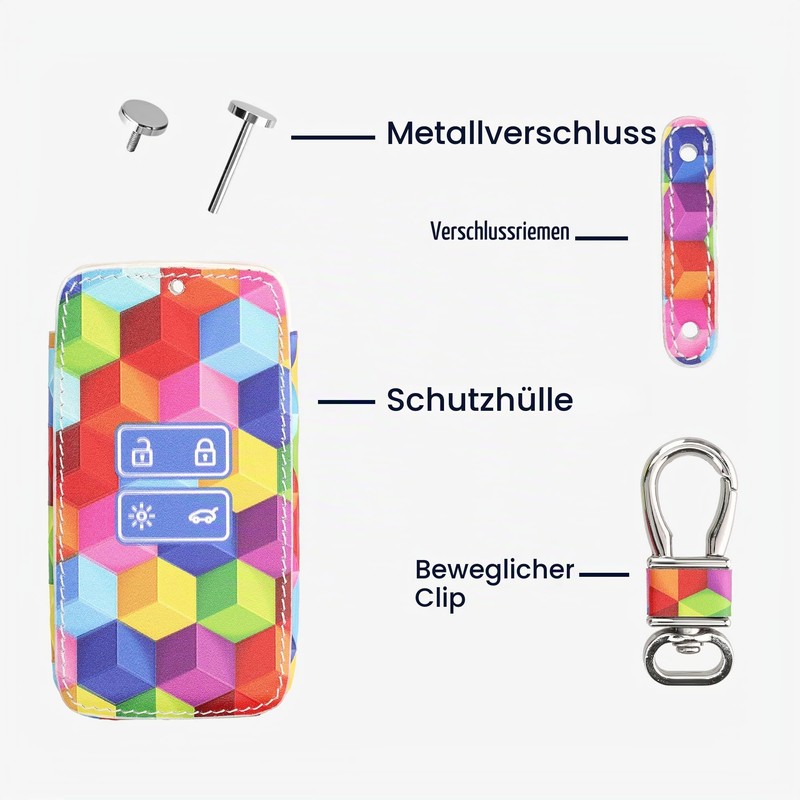 kwmobile Car Key Case Compatible with Renault 4-Button Smartkey Car