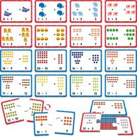 24 Set Addition & Subtraction Puzzles, Self-Correcting Matching Adding and Subtracting Puzzles, Educational Math Games Calculation Activities, Math Learning Toys for Preschool Kids