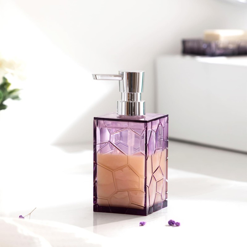 HBlife Bathroom Accessories Set, Lavender Purple Acrylic Bathroom Counter Set