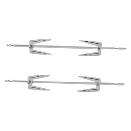Totority 2 Sets Kitchen Rotating Chicken Forks Stainless Steel BBQ Grill Accessories for Roasting Durable Cooking Utensils for Outdoor Barbecue for Grilling Meat and Poultry