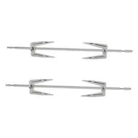 Totority 2 Sets Kitchen Rotating Chicken Forks Stainless Steel BBQ Grill Accessories for Roasting Durable Cooking Utensils for Outdoor Barbecue for Grilling Meat and Poultry