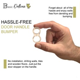 Basic Outline Wall Door Stopper Set of 10 Clear Rubber Door Handle Buffer Door Slam Stopper (Transparent) (Pack of 10)