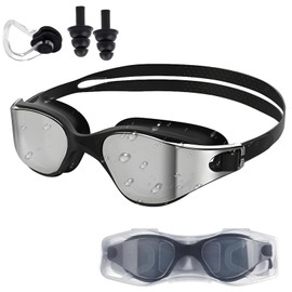 SI SEN Adult Diving Goggles, Anti-Fog - Adjustable Strap, HD Swimming Goggles Men with Nose Clip and Earplugs, Swimming Goggles Women, for Adults Swimming, Triathlon