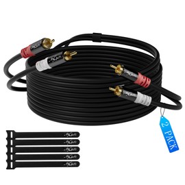 Mygatti RCA Cable 2 Metres / Pack of 2, 2 RCA Male to 2 RCA Male, Stereo Audio Cable, RCA Cable, OFC, Hi-Fi Sound, Double Shielded, Car Audio Subwoofer Cable for Home Cinema, Amplifier, Speaker