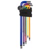 Sealey Premier Colour-Coded Extra-Long Ball-End Hex Key Set - Imperial