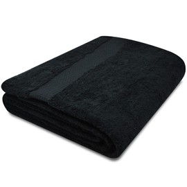 Towelogy® Quick Dry Large Bath Towels Set Egyptian Cotton Ring Spun Premium Hotel Quality Super Absorbent Bathroom Towel 70x125cm (Black Noir, 1)