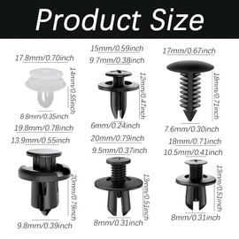 100 PCS Car Bumper Retainer Clips, Car Push Retainer Clips, Car Door Trim Panel Fender Clips, Universal Nylon Fender Retainer Clips, Auto Push Pin Rivets Set with Removal Tool Suitable for Most Models