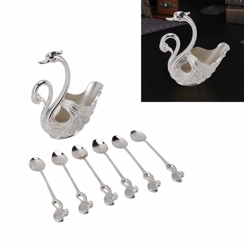 Swan Dinnerware Set Metal Tableware Cutlery Set Decorative Swan Base