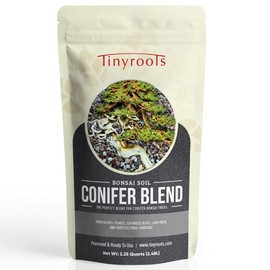 Tinyroots Conifer Bonsai Soil Blend – 2.5 Gallons - Formulated and Pre-Mixed for Junipers, Japanese Black Pines, White Pines, Cedar, Cypress and All Other Conifers