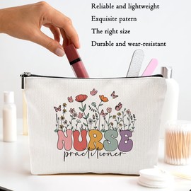 Nurse Practitioner Gifts for women Makeup Bag Nursing Cosmetic Bag Accessories Appreciation Gifts for Women Nurses Coworkers Graduation Birthday Survival Kit Makeup Travel pouch