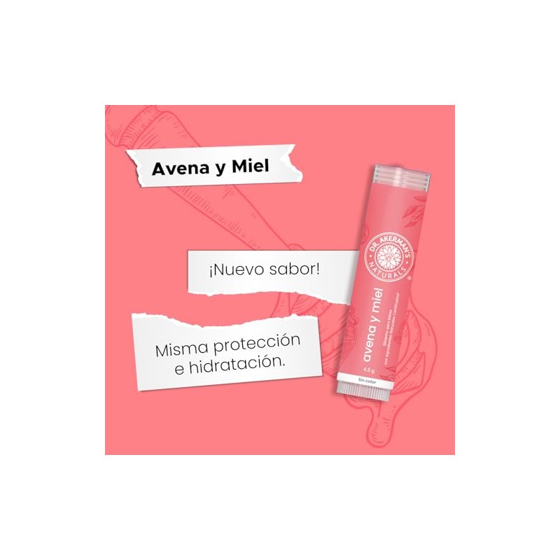 DR. AKERMAN'S NATURALS, Bálsamo Labial Natural Humectante, Pack de 5