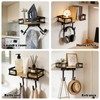 Ironing Board Hanger Wall Mount with Adjustable Double Hooks,Dual Installation