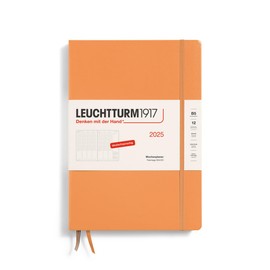 LEUCHTTURM1917 370583 Weekly Planner 2025, Composition B5 Hardcover - 12-Month Calendar, 80 g, Lined - Apricot