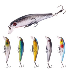 Artificial Lifelike Fishing Lures-Lure For Bass Trout Pike Freshwater Saltwater Fishing Accessories 5 Packs-7.5CM-6G