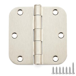 Ravinte 30 Pack Satin Nickel Door Hinges 3.5"x 3.5" Door Hardware Controls Rounded 5/8" Radius Corners Interior Door Hinges, Steel Bifold Residential Standard Silver Hinges 3.5" for Interior Doors