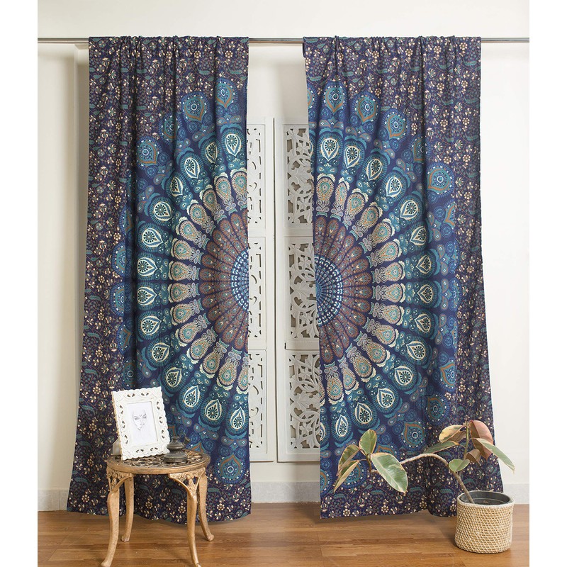Popular Handicrafts Indian Hippie Bohemian Style Beautiful Peacock Mandala Printed