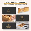 Palok Kisna Adjustable Bamboo Drawer Dividers, Drawer Organizer for Kitchen,