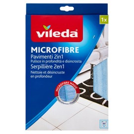 Vileda Microfiber Floor Cloth 2-in-1 with Cleaning Strips for Removing Even Dried Dirt