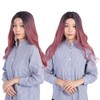 Women's Wig Long Pink Wavy Synthetic Hair Heat Resistant Cosplay