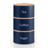 EHC Tea Coffee Sugar Canister Set, Set of 3 Stackable