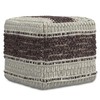 SIMPLIHOME Grady Contemporary Square Pouf in Magenta and Natural Handloom