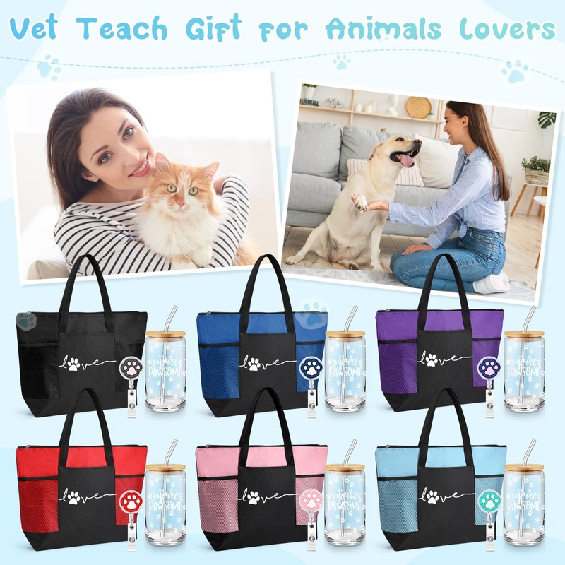 Bulyoou 18 Pcs Veterinary Technician Week Gift 16 oz Glass