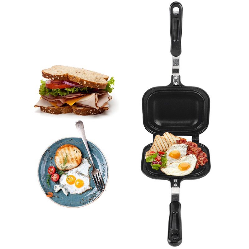 Double-Sided Multifunction Fry Pan Sandwich Toaster Breakfast Maker Nonstick Baking