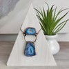 Crystal Joys Bohemian Agate Geode Slice Two Stone Necklace