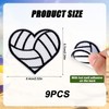 9pcs Volleyball Heart Iron On Patches, Simple Volleyball Iron On