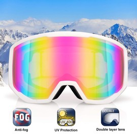 EXP VISION Ski/Snowboard Goggles for Men Women, OTG Snow Goggles Anti Fog UV Protection