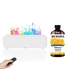 MUMAZYL Mango Essential Oil 4 Fl Oz 120ML and Essential Oil Diffuser, Flame Essential Oil Humidifier Diffuser, Music Sync Colorful Flame Essential Oil Diffuser