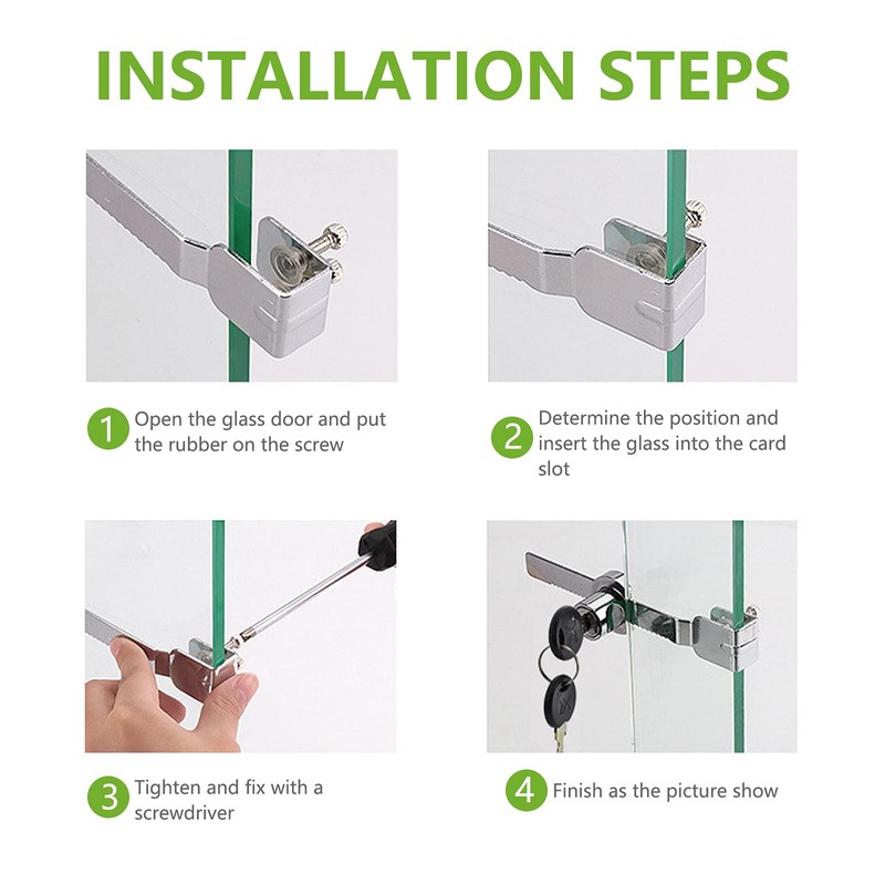 Jiozermi 4 Pack Sliding Glass Door Ratchet Lock with 4