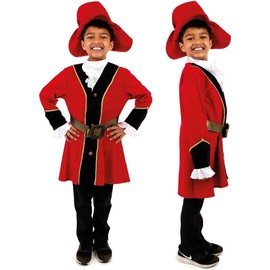 PRETEND TO BEE Pirate Captain Fancy Dress Costume for Kids, Multicoloured, 7-9 Years