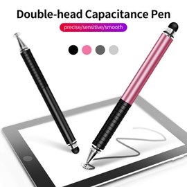 Metal Stylus Pen for Screens with Dual-Tip Design Clear Disc Tip Premium Construction Universal Compatibility for Capacitive Devices Business Navigation Annotation Writing Drawing