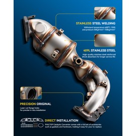 PHILTOP Front Catalytic Converter Kit Direct-Fit Compatible With 2007-2012 Altima 2.5L OE Replace 641302 (EPA Compliant)