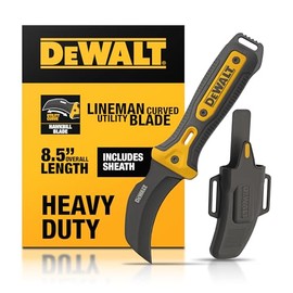 DEWALT Cuchillo Hawkbill Line - Cuchillo de pelar cables de hoja fija para trabajo eléctrico y corte de utilidad para electricistas