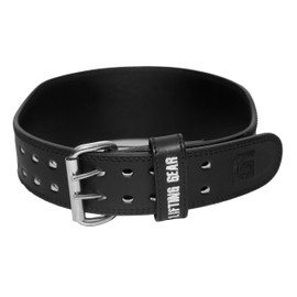 Lifting Gear Leather Weightlifting Belt - Genuine Leather 4 Inches wide Adjustable Buckle Weight Lifting Belt for Back Support, Powerlifting, Cross Training, Deadlifts, Squats Olympic Lifting (Black, Small)