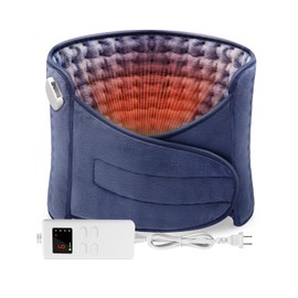 Electric Heating Pad with Automatic Shut-Off Heat Pad Electric with 6 Temperature Levels and 4 Time Settings Overheating Protection for Back, Neck, Shoulder, Abdomen, 120 x 30 cm, Blue