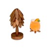 Yuoyar Coasters, Wooden Tree-Shaped sapele Wood Drink Coasters Set for