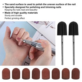 Sanding Caps, Nail Grinding Drill, Foot Care Sanding Caps, Nail Art Sanding Caps with 120# Grit, Manicure, Polishing, Sanding Belts, Nail Drill Set with Shank, Sanding Strips