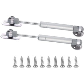 6" Length Gas Strut, 40N/9 lb Hydraulic Air Prop Lift Support Cabinet Hinge Kitchen Cabinet Door Air Spring Door Impact Cabinet Hinge Silver, (2 Sets)