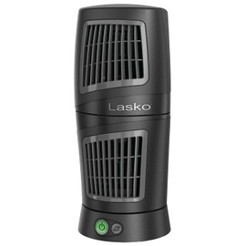 Lasko 12" Twist-Top™ 3-Speed Portable Tower Table Fan Widespread Oscillation for Bedroom, Office, Black, 4911