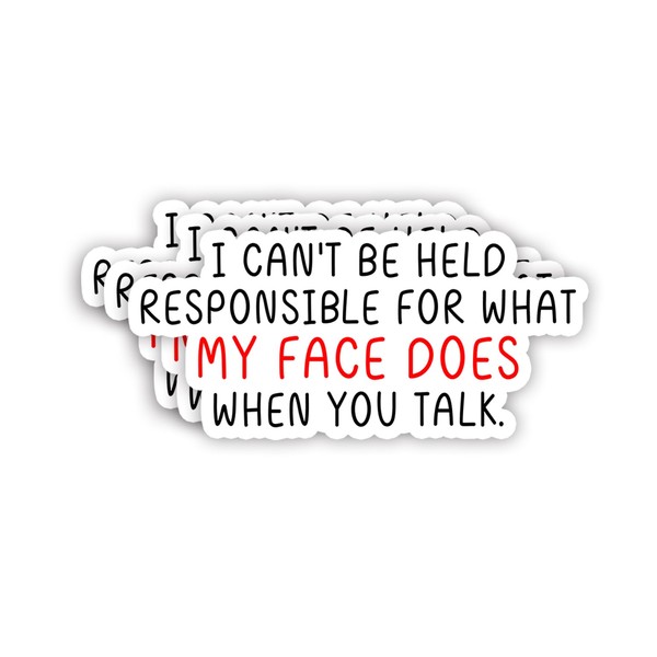 (3Pcs) I Can't Be Held Responsible for What My Face