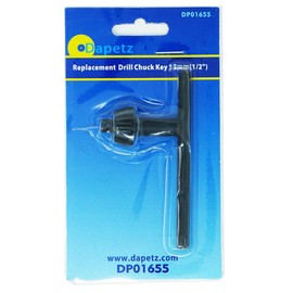 Dapetz ® Chuck Key Replacement Drill Chuck Key 13mm (1/2") Chemically-Blackened and Hardened, Steel Replacement for Lost or Damaged Chuck Keys Suitable for 13mm Chucks