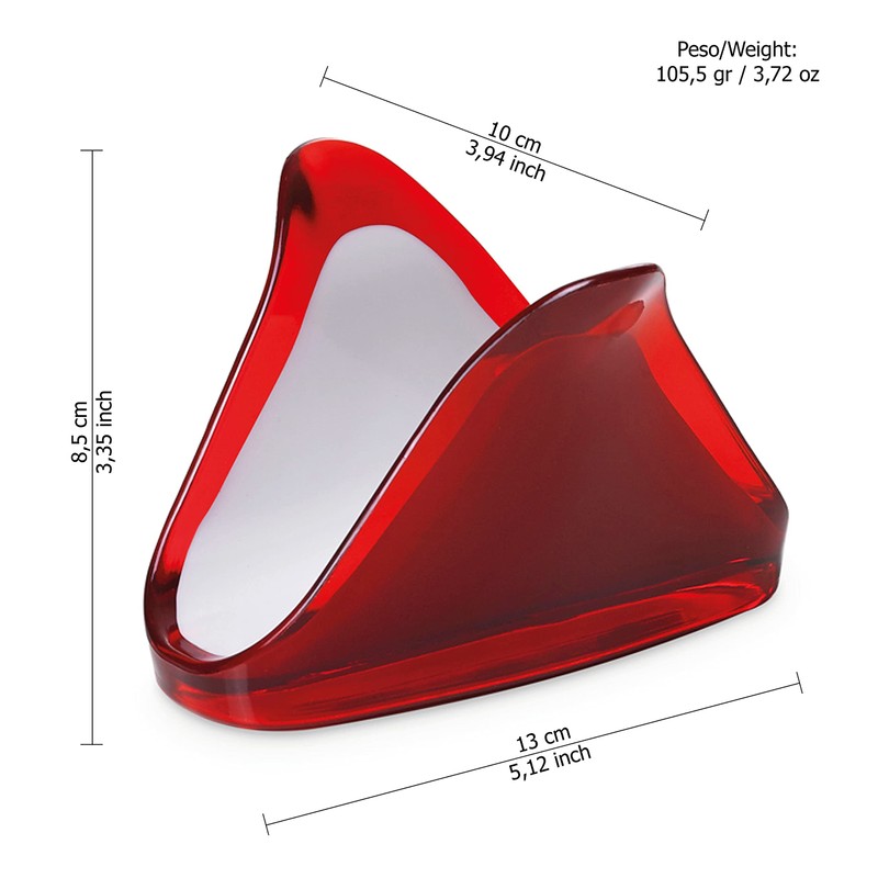 OMADA Design Napkin Holder, Towel Holder Acrylic Square Line, Red