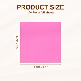 sourcing map 100pcs Leaf Sheets, 5.5" x 5.5" Metallic Foil Leaf Paper for DIY Crafts, Furniture, Nails, Paintings Decoration Peach Pink