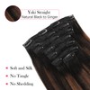 Sassina Light Yaki Straight Clip ins Human Hair Extensions Thick