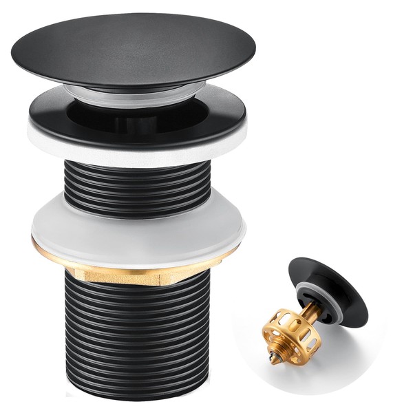 Auralum Stainless Steel Pop-Up Drain Valve with Brass Strainer and