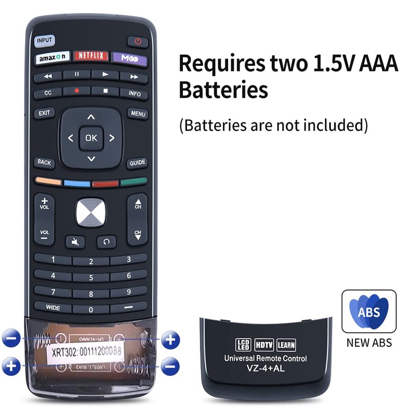 PZL XRT302 Replacement for Vizio TV Remote Control QWERTY Keyboard